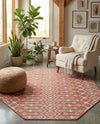 Savannah Pergola Collection Area Rug -  Pergola (Rust Red) Octagon Rust Red  lifestyle 76
