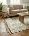Sonoran Collection Area Rug - BellRock Rectangle Aquamarine and White  lifestyle 11