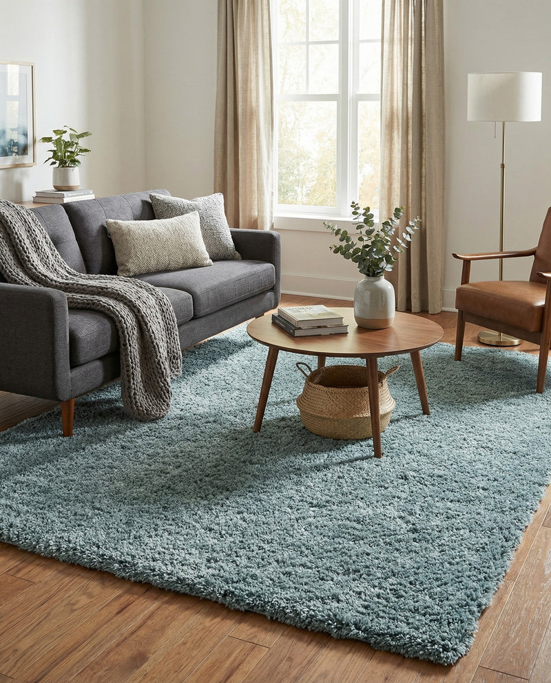 Eternal Plush Oasis Collection Area Rug -  Tranquility (Slate Blue) Rectangle Slate Blue  lifestyle 5