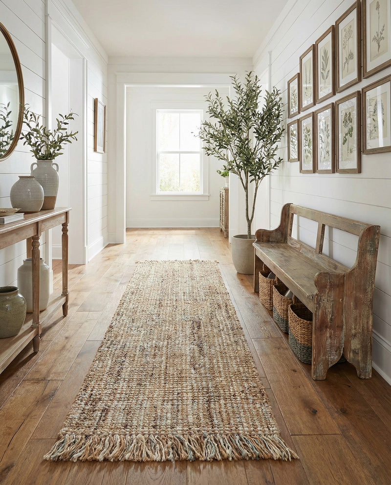 Savannah Jute Collection Area Rug - Tahoe Runner Natural  lifestyle 37