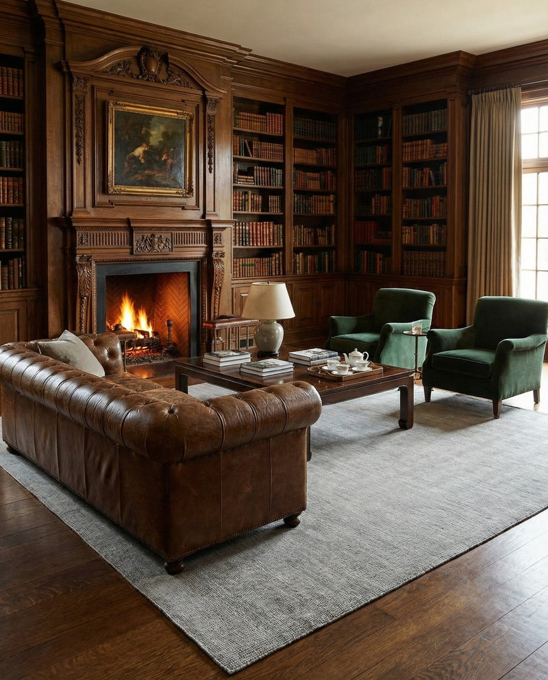 Berkshire Estate Collection Area Rug - Windsor (Grey Manor) Square Grey Manor  lifestyle 79