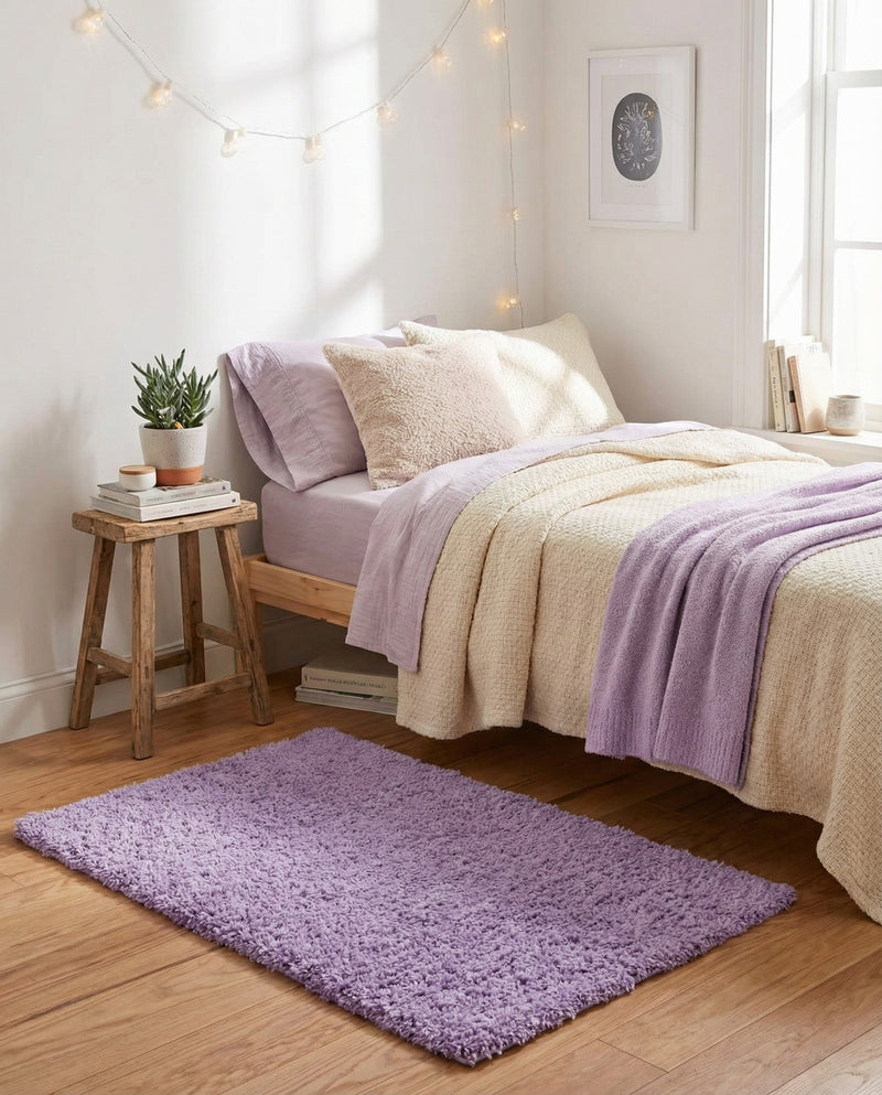 Plush Oasis Collection Area Rug - Serenity (Lilac) Rectangle Lilac  lifestyle 9