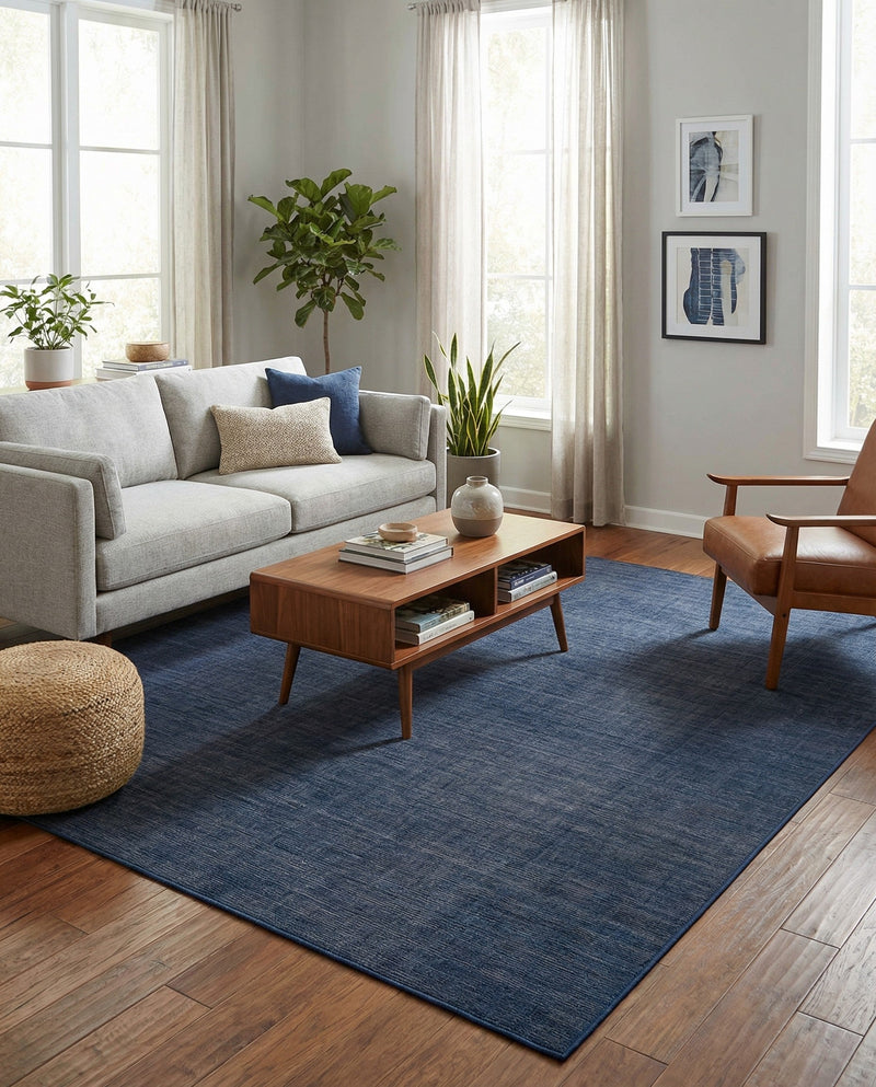 Soho Elegance Collection Area Rug - Chelsea (Navy Blue) Rectangle Navy Blue  lifestyle 3