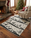 Garden Festivity Collection Area Rug - Evergreen Rectangle Black and White  lifestyle 30
