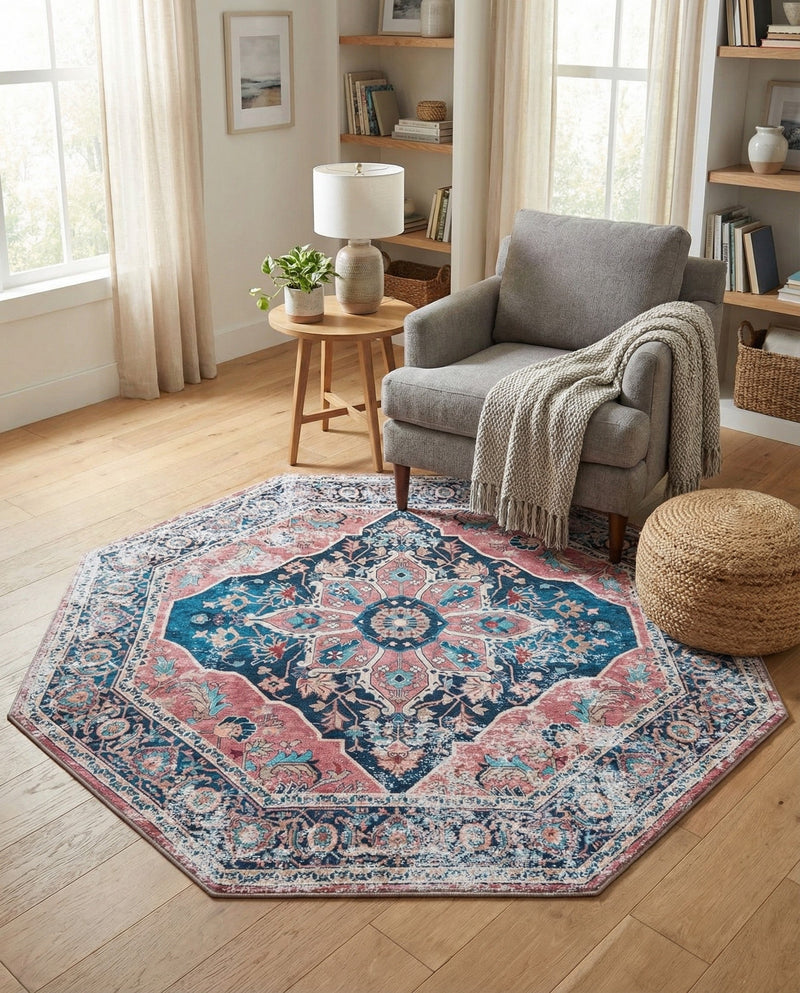 Laguna Sands Collection Area Rug -  Zuma Octagon Navy Blue  lifestyle 51