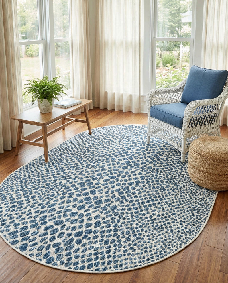Urban Oasis Rugs Collection Area Rug -  Terrace (Blue) Oval Blue  lifestyle 73