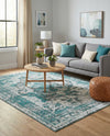Riviera Elegance Collection Area Rug -  Menton (Turquoise) Rectangle Turquoise  lifestyle 25