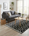 Copenhagen Edge Collection Area Rug -  Tivoli Rectangle Black  lifestyle 37