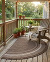 Terrace Fringe Collection Area Rug - Veranda (Brown) Hearth Brown  lifestyle 59
