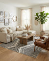 Marrakech Mosaic Collection Area Rug -  Medina Rectangle Black and White  lifestyle 9