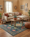 Coastal Terrace Collection Area Rug -  Dunes Rectangle Navy Blue  lifestyle 5