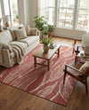 Seaside Blooms Collection Area Rug -  Evergreen (Rust Red) Rectangle Rust Red  lifestyle 13