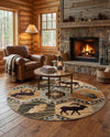 Frontier Trails Collection Area Rug -  Mesa Round Blue  lifestyle 78