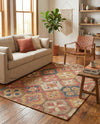 Benares Handwoven Jute Collection Area Rug - Ganges Rectangle Multi  lifestyle 12