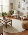 Tribal Terrace Treasures Collection Area Rug - Mayan Marina (Light Gray) Round Light Gray  lifestyle 25