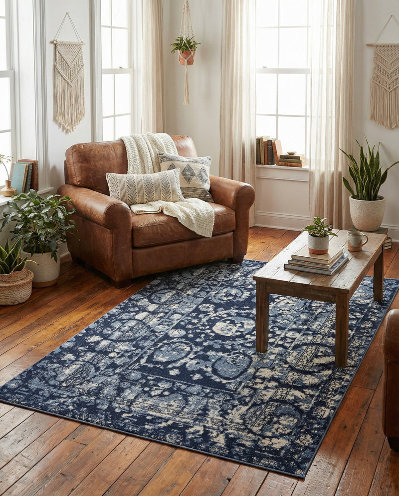 Horizon Collection Area Rug -  Zenith Rectangle Blue  lifestyle 25