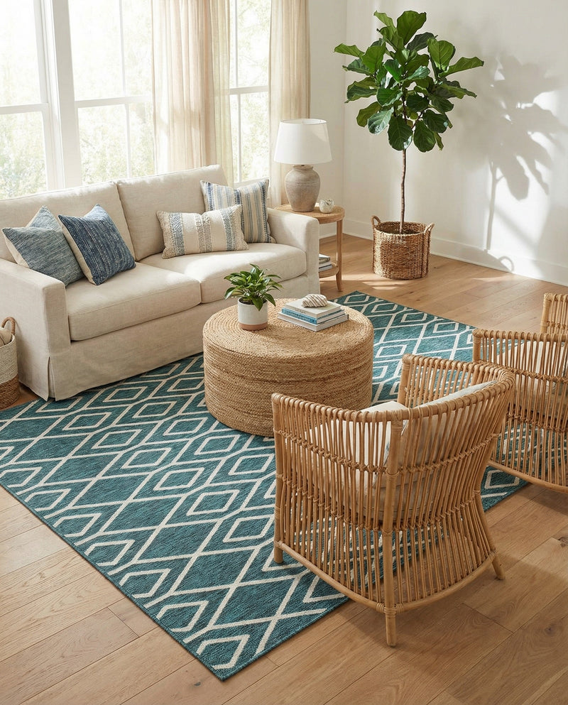 Urban Oasis Rugs Collection Area Rug -  Boulevard (Teal) Rectangle Teal  lifestyle 12