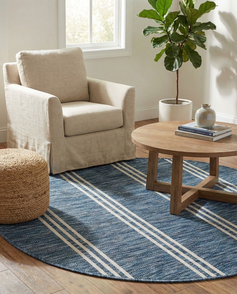 Urban Oasis Rugs Collection Area Rug -  District (Blue) Round Blue  lifestyle 58