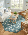 Seaside Haven Rugs Collection Area Rug - Sapphire (Teal) Octagon Teal  lifestyle 44