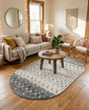 Mediterranean Lattice Collection Area Rug -  Casablanca (Ivory and Gray) Oval Ivory and Gray  lifestyle 29