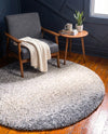 Cozy Cove Shag Collection Area Rug -  Lagoon Round Gray  lifestyle 60