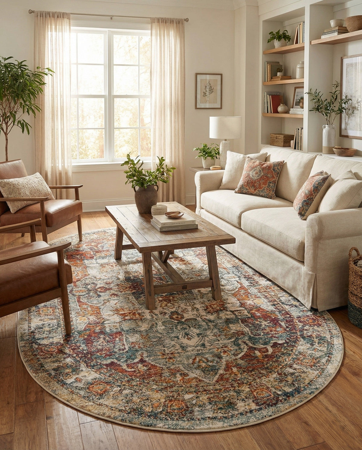 Savannah Soiree Collection Area Rug -  Everglade (Ivory) Oval Ivory  lifestyle 82
