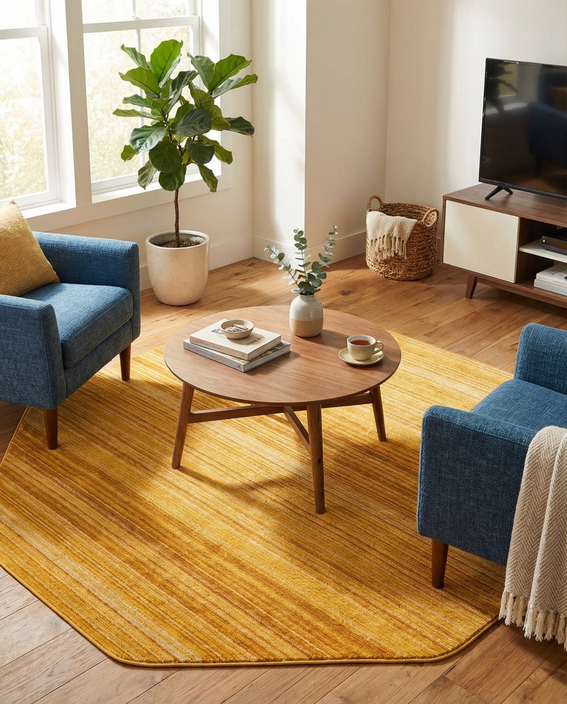Jewel Oasis Collection Area Rug - Sapphire (Yellow) Octagon Yellow  lifestyle 30