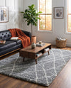 Cozy Haven Shag Collection Area Rug - Serenity (Cloud Gray) Rectangle Cloud Gray  lifestyle 6
