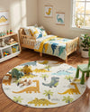 Wonder Tykes Collection Area Rug -  Pastiche Round Ivory  lifestyle 44