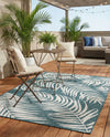 Seaside Blooms Collection Area Rug - Verdure (Teal) Rectangle Teal  lifestyle 31