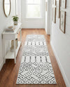Marrakesh Lattice Collection Area Rug - Casablanca (Ivory Black) Runner Ivory Black  lifestyle 68