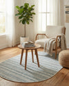 Seaside Stripes Collection Area Rug -  Boardwalk (Teal) Oval Teal  lifestyle 78