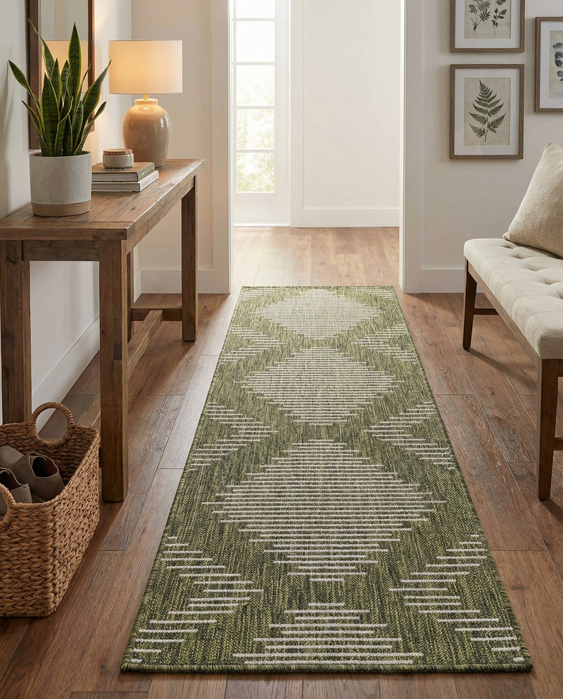 Urban Terrace Collection Area Rug -  Chelsea (Green) Runner Green  lifestyle 33