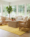 Marrakech Lattice Collection Area Rug - Medina (Yellow) Rectangle Yellow  lifestyle 13