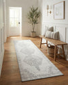 Heritage Elegance Collection Area Rug -  Winterthur (white Gray) Runner white Gray  lifestyle 54