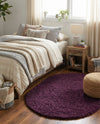Plush Oasis Collection Area Rug - Serenity (Eggplant Purple) Oval Eggplant Purple  lifestyle 32
