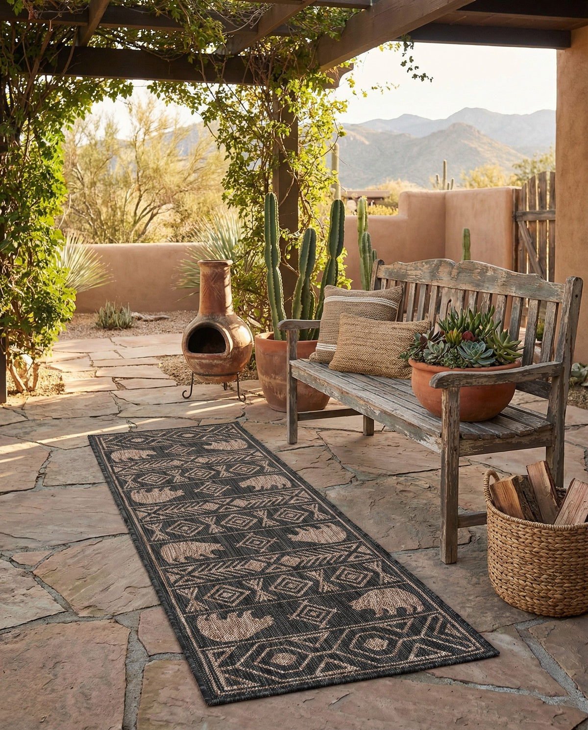 Mesa Oasis Rugs Collection Area Rug - Sundown Runner Black  lifestyle 97