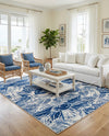 Meadow Breeze Collection Area Rug -  Bluebell Rectangle Navy Blue  lifestyle 34