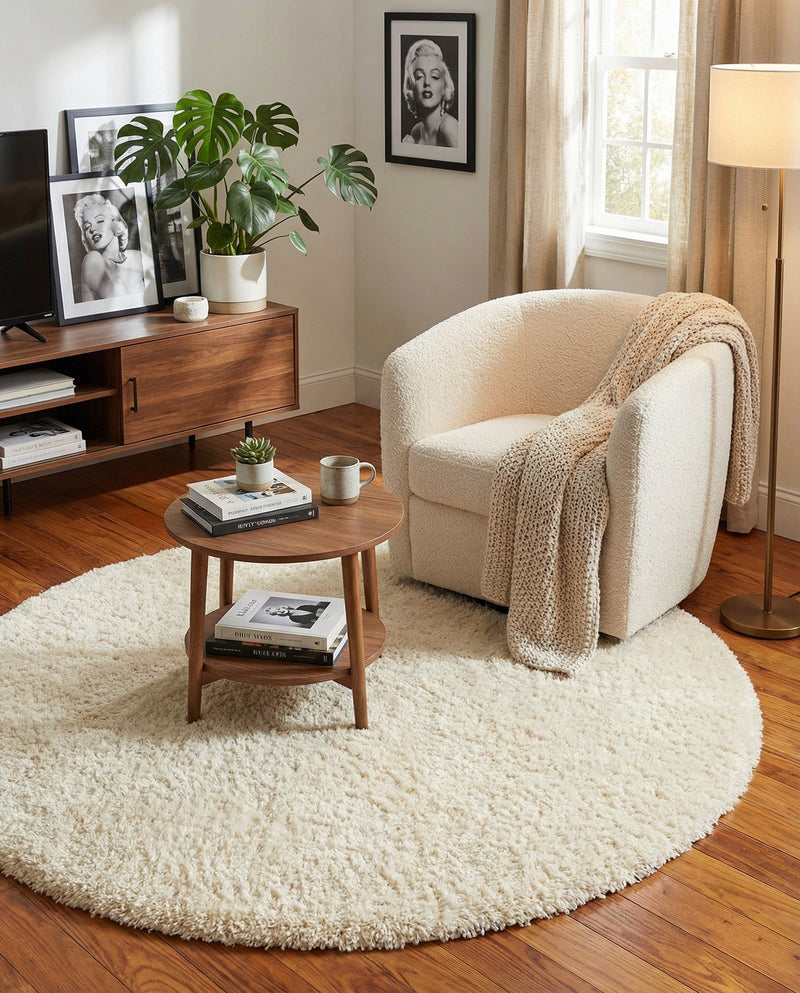 Majestic Manor Collection Area Rug - Versailles (Bone) Round Bone  lifestyle 61