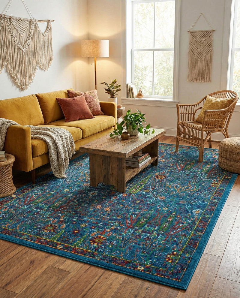 Caribbean Cove Collection Area Rug -  Tobago Rectangle Navy Blue  lifestyle 39