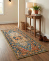 Patio Heritage Collection Area Rug -  Grove Runner Navy Blue and Rust Red  lifestyle 30