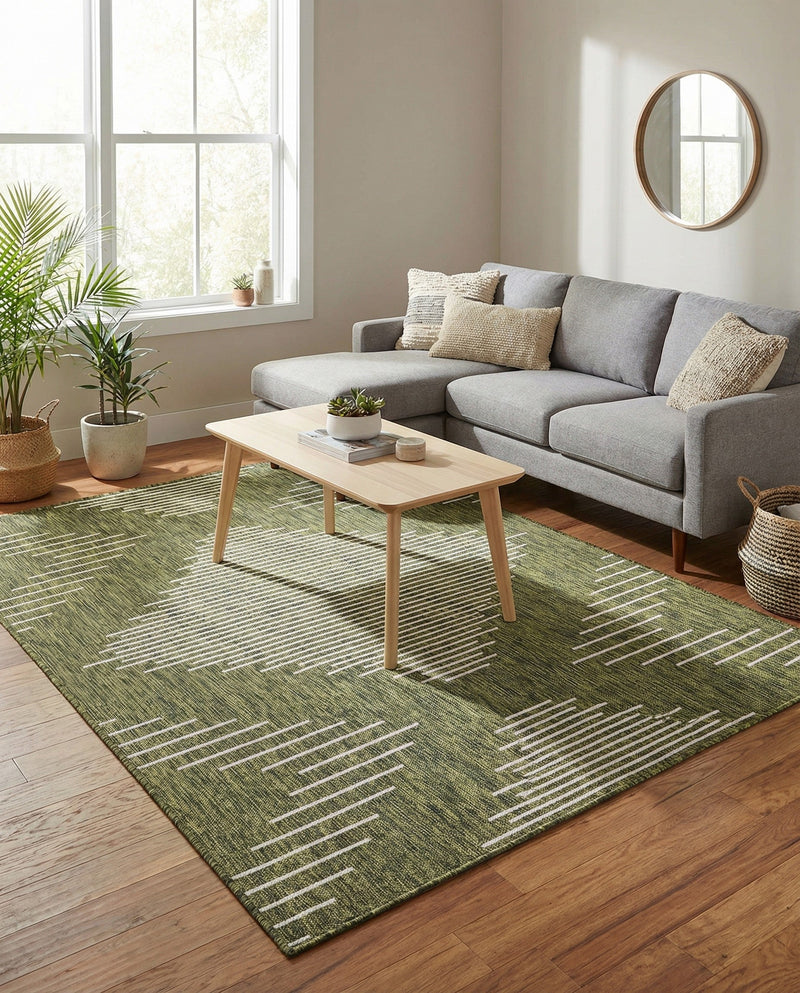 Urban Terrace Collection Area Rug -  Chelsea (Green) Rectangle Green  lifestyle 25