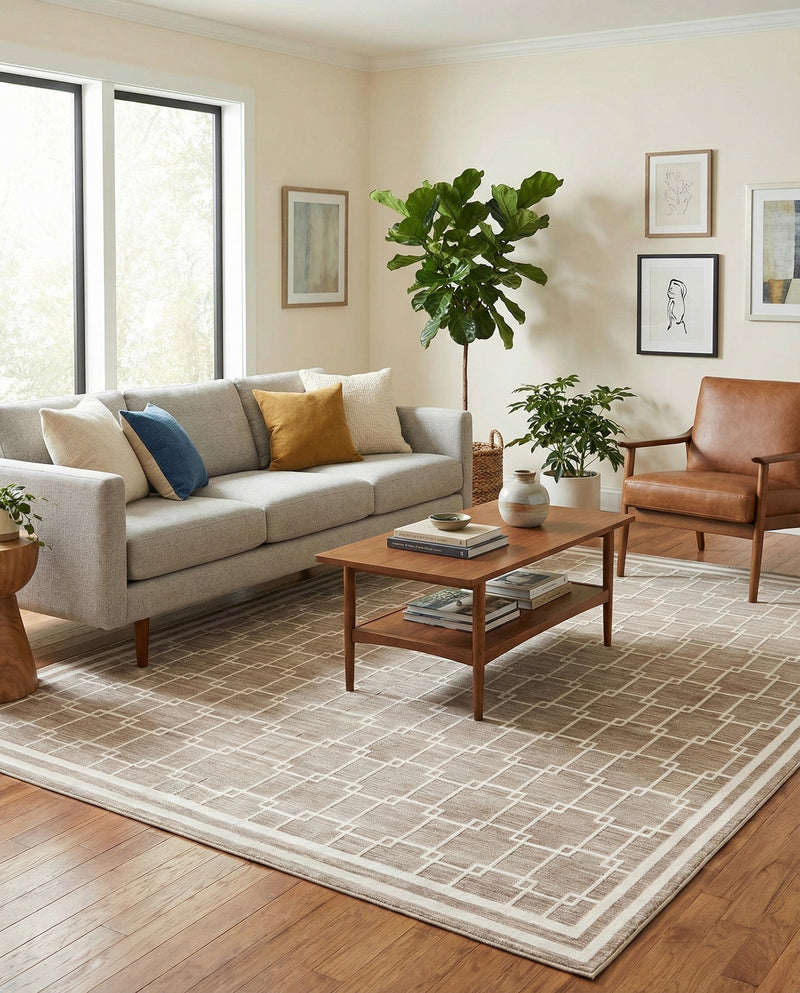 Metro Heights Collection Area Rug -  Wall Rectangle Beige  lifestyle 4