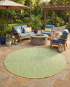 Urban Oasis Rugs Collection Area Rug -  Rooftop (Yellow and Aqua) Round Yellow and Aqua  lifestyle 59
