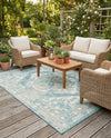 Patio Heritage Collection Area Rug -  Augusta (Aqua) Rectangle Aqua  lifestyle 11
