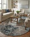 Trellis Mosaic Collection Area Rug - Arborville (Blue Multi) Oval Blue Multi  lifestyle 53