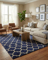 Lattice Gardens Collection Area Rug -  Bloomfield (Dark Blue) Rectangle Dark Blue  lifestyle 24