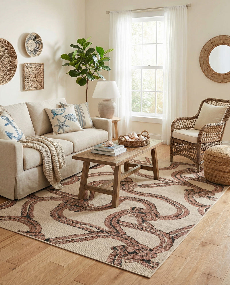 Seaside Haven Rugs Collection Area Rug -  Dunes Rectangle Beige  lifestyle 7