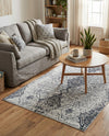 Aegean Elegance Washables Collection Area Rug -  Naxos Rectangle Black and White  lifestyle 38