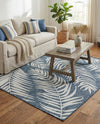 Seaside Blooms Collection Area Rug - Verdure (Blue) Rectangle Blue  lifestyle 23